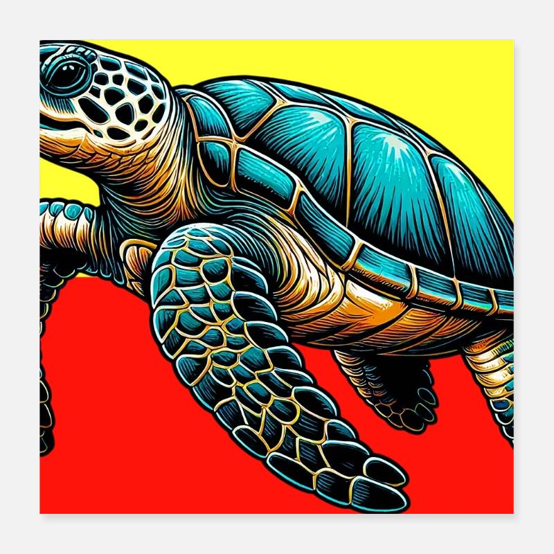 Schildkröte Poster 40x40 cm