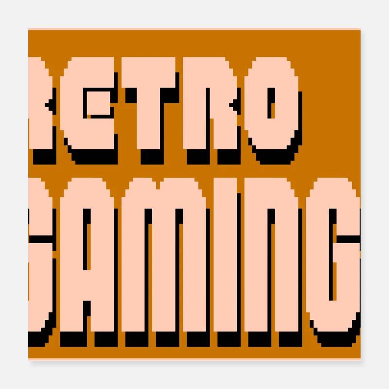 Retro Gaming Pixel Art Poster 16" x 16" (40x40 cm)