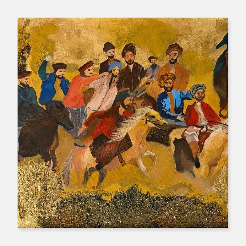 Buzkashi - Das traditionelle Reiterspiel Poster 40x40 cm