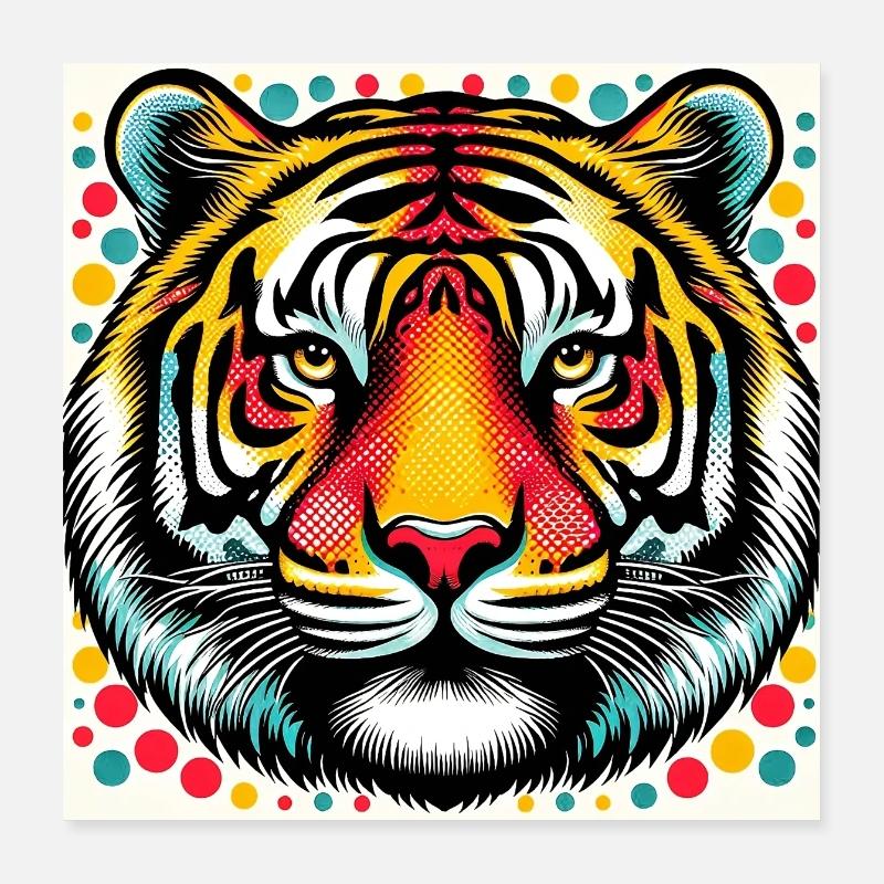 Tiger Pop Art Poster 40x40 cm