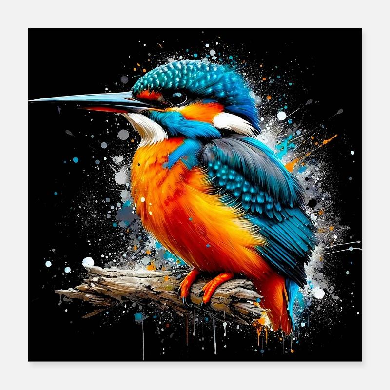 Eisvogel Poster 40x40 cm