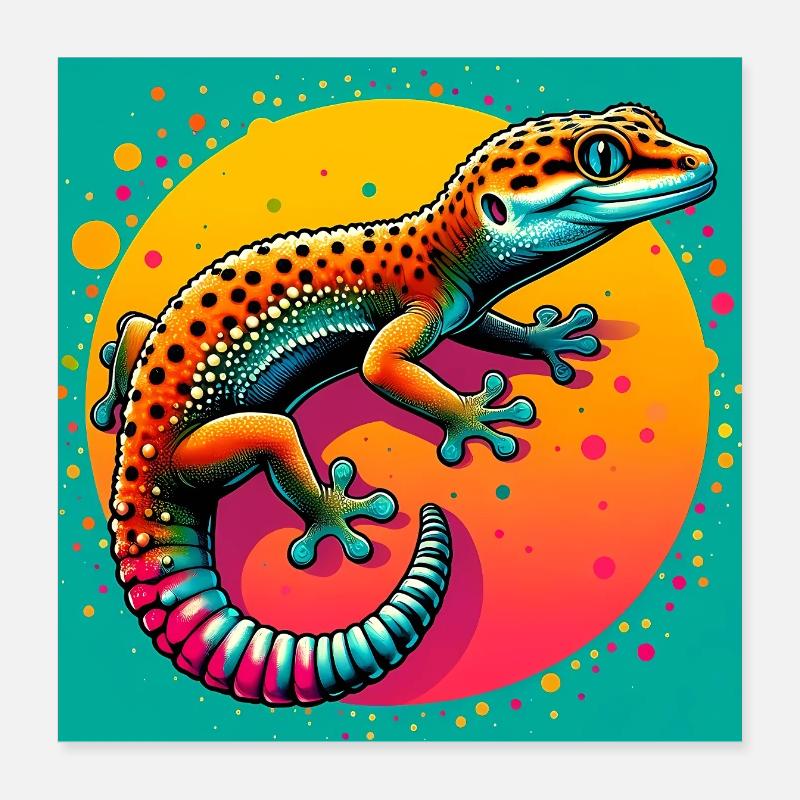 Gecko Poster 16" x 16" (40x40 cm)