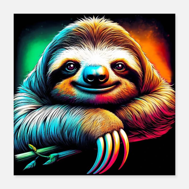 Faultier Poster 40x40 cm