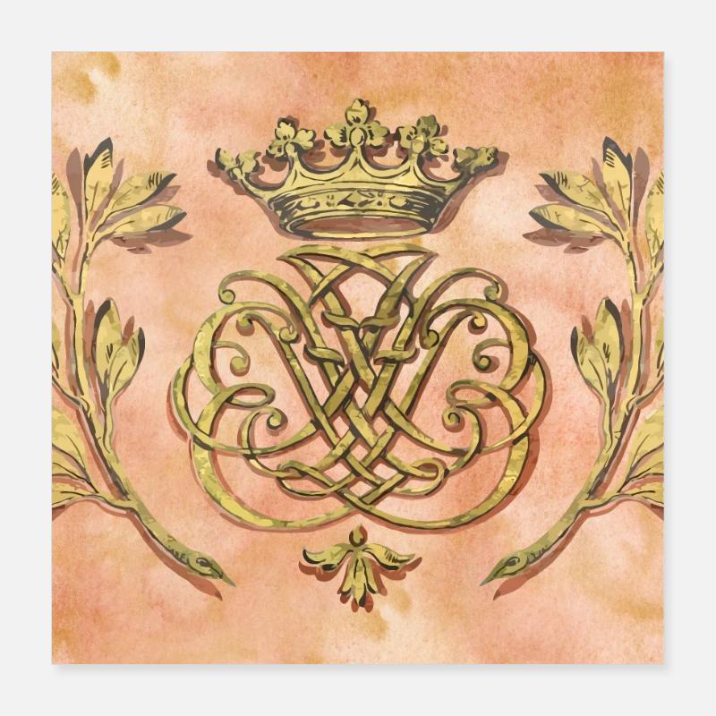 Sceau de Bach / monogramme / armoiries / insignes Poster 40 x 40 cm
