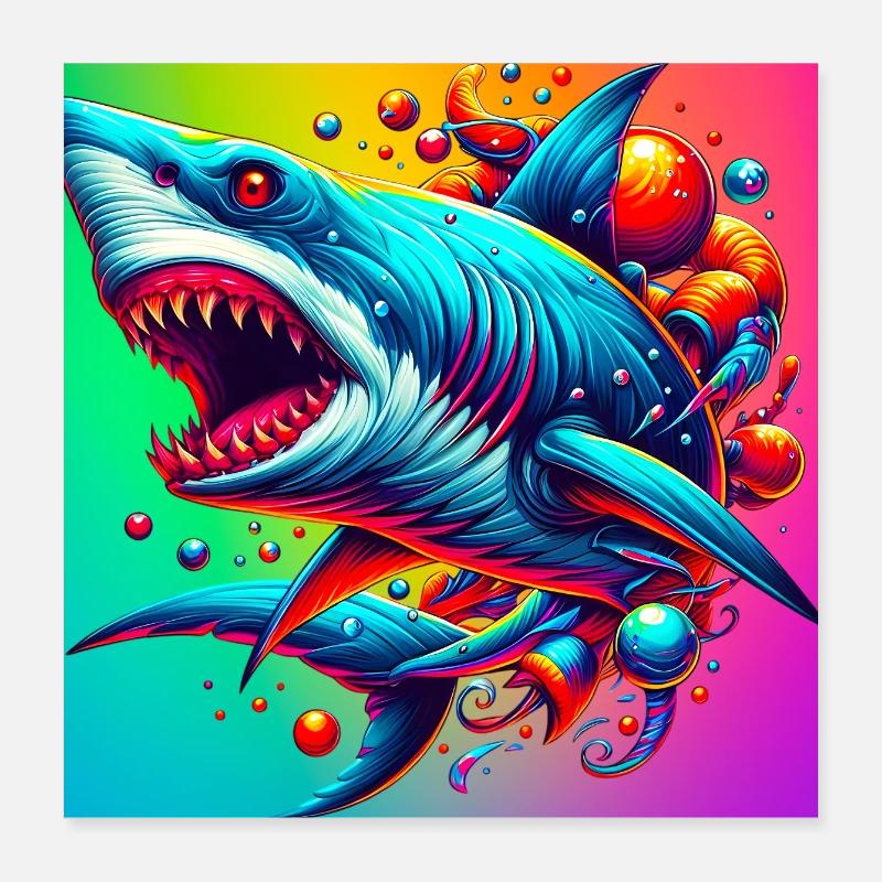 Requin Poster 40 x 40 cm