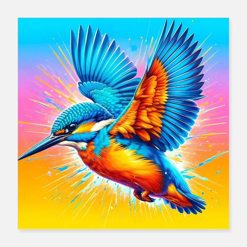 kingfisher Poster 16" x 16" (40x40 cm)