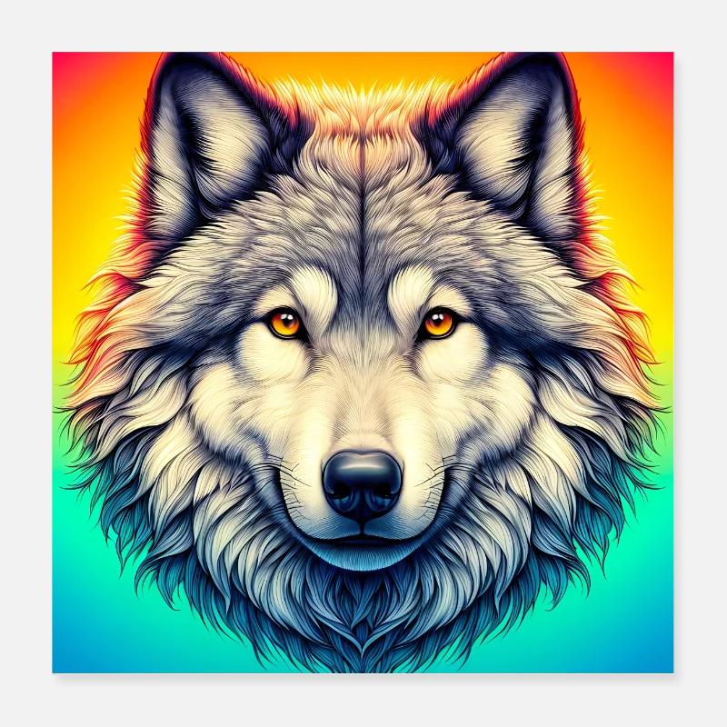 Wolf Poster 40x40 cm