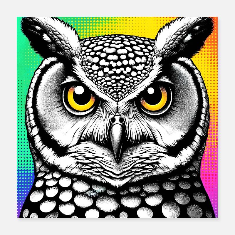 Eule Poster 40x40 cm