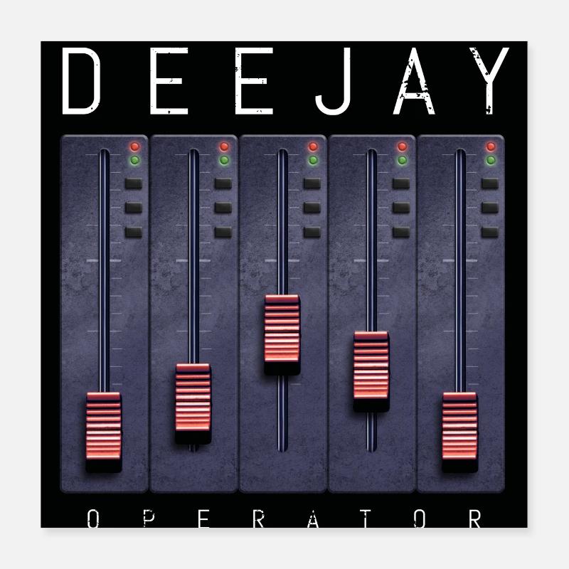 Deejay Operator Fader-Design Poster 40x40 cm
