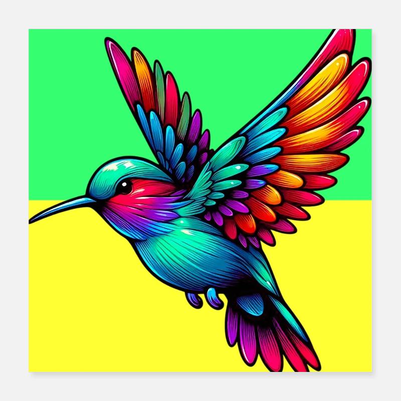 Kolibri Poster 40x40 cm