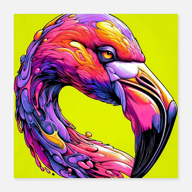 Flamant Poster 40 x 40 cm