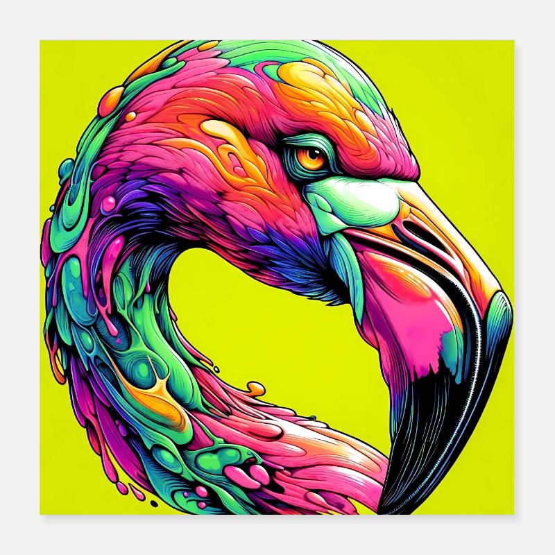 Flamant Poster 40 x 40 cm
