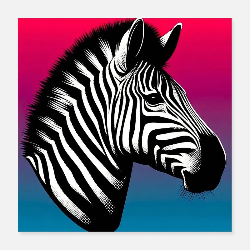 Zebra Poster 40x40 cm