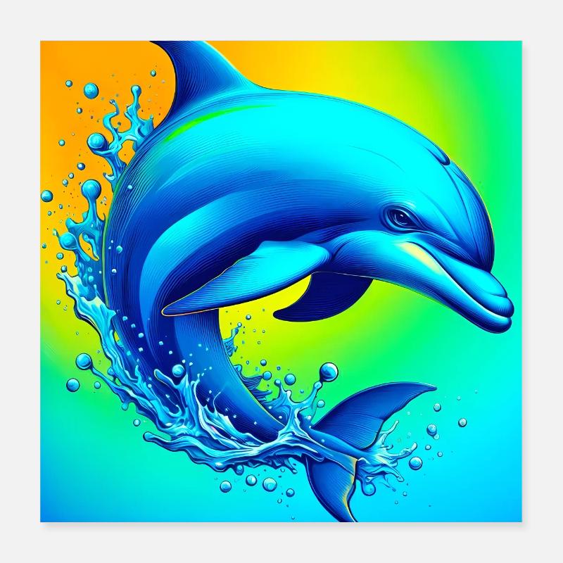Delfin Poster 40x40 cm