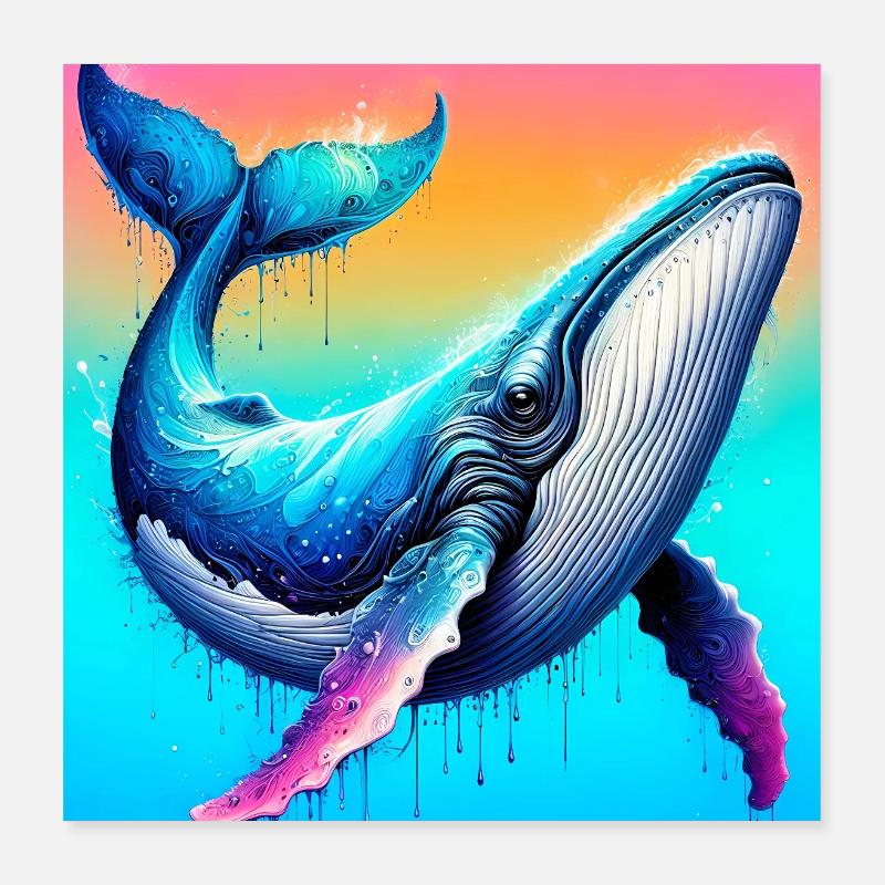 baleine Poster 40 x 40 cm
