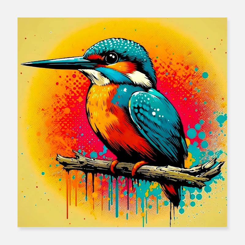 martin-pêcheur Poster 40 x 40 cm