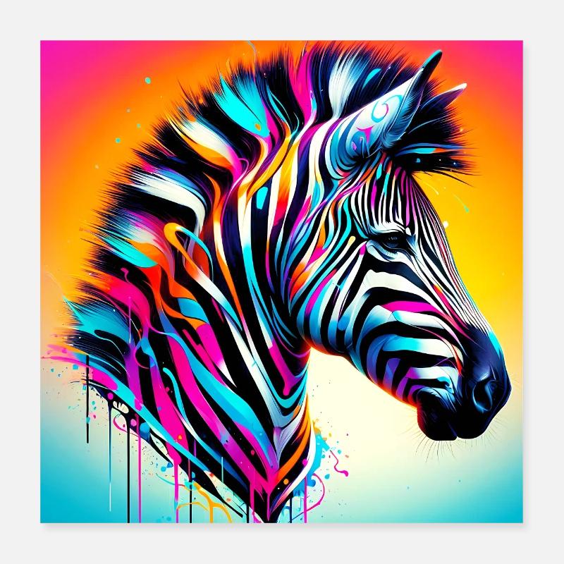 zebra Poster 16" x 16" (40x40 cm)