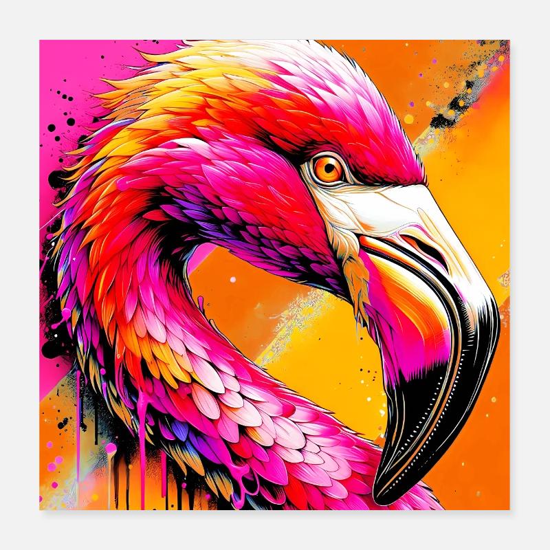 Flamant Poster 40 x 40 cm