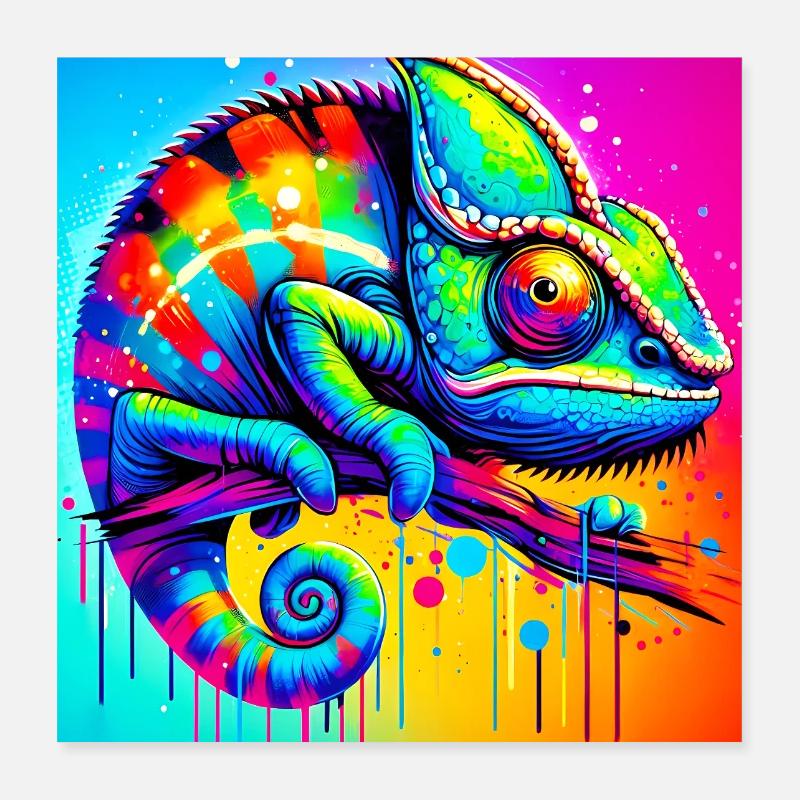 caméléon Poster 40 x 40 cm