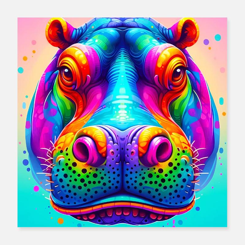 Nilpferd Poster 40x40 cm
