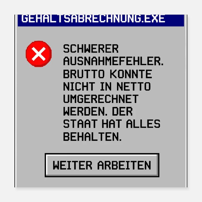 Masse salariale Poster 40 x 40 cm