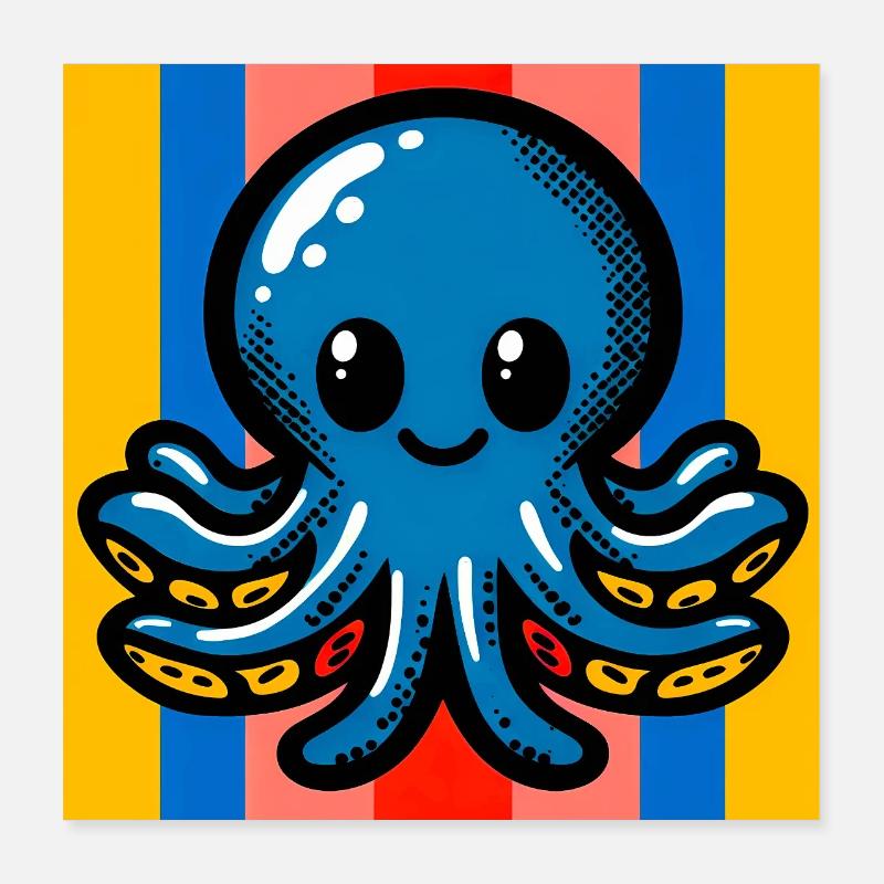 Krake Poster 40x40 cm