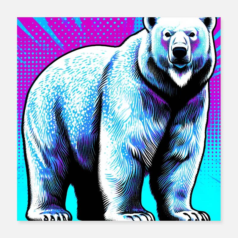ours blanc Poster 40 x 40 cm