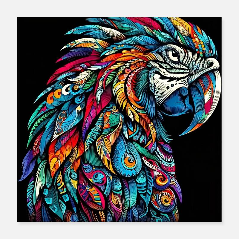 Parrot Macaw Poster 16" x 16" (40x40 cm)