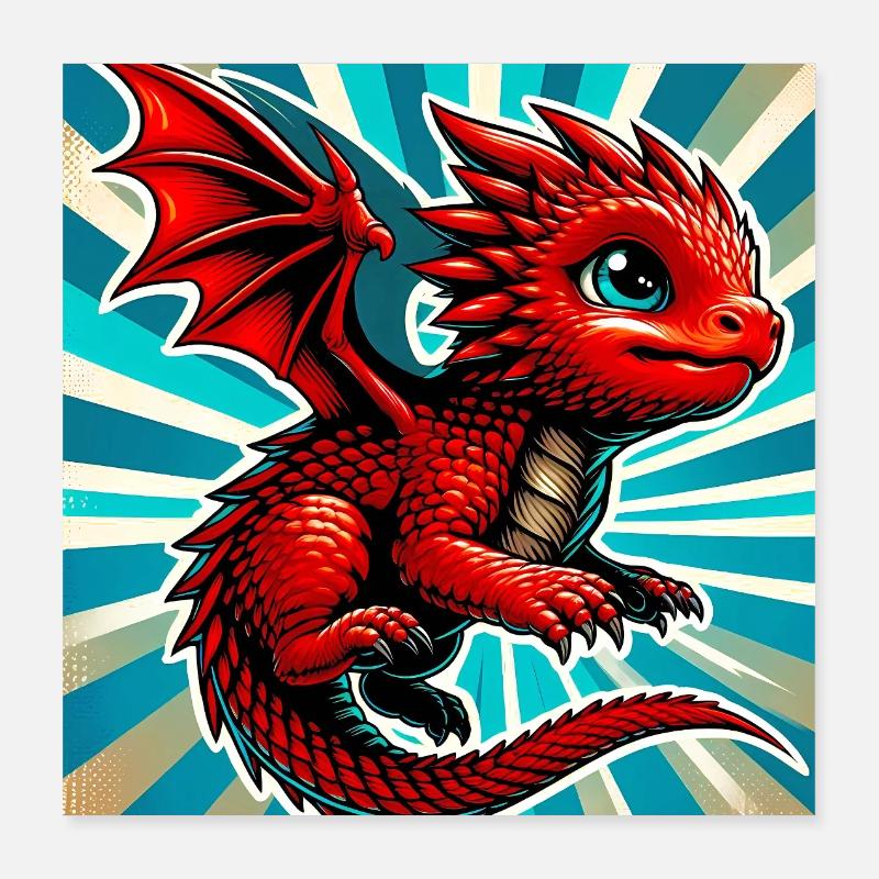 Drache Poster 40x40 cm