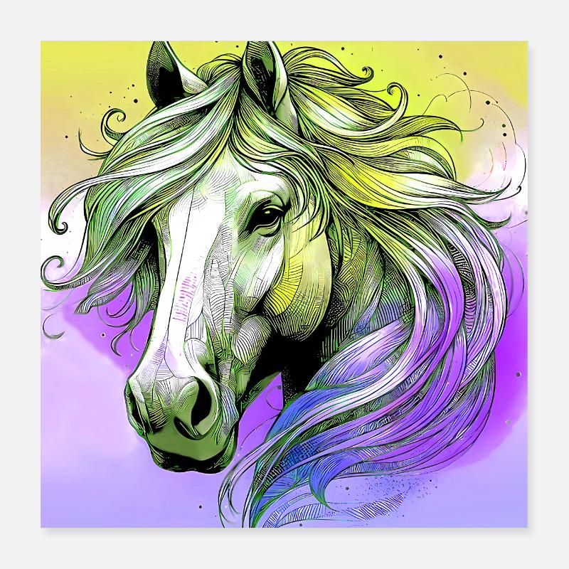 cheval Poster 40 x 40 cm