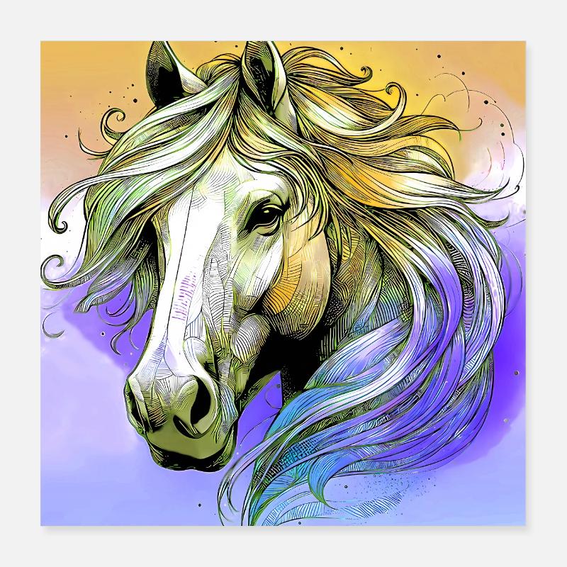cheval Poster 40 x 40 cm