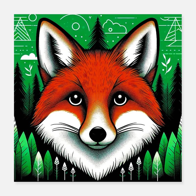 Renard Poster 40 x 40 cm