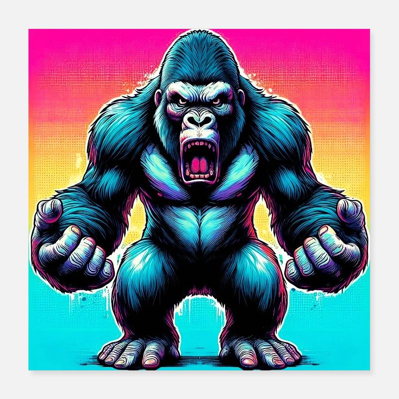 gorille Poster 40 x 40 cm