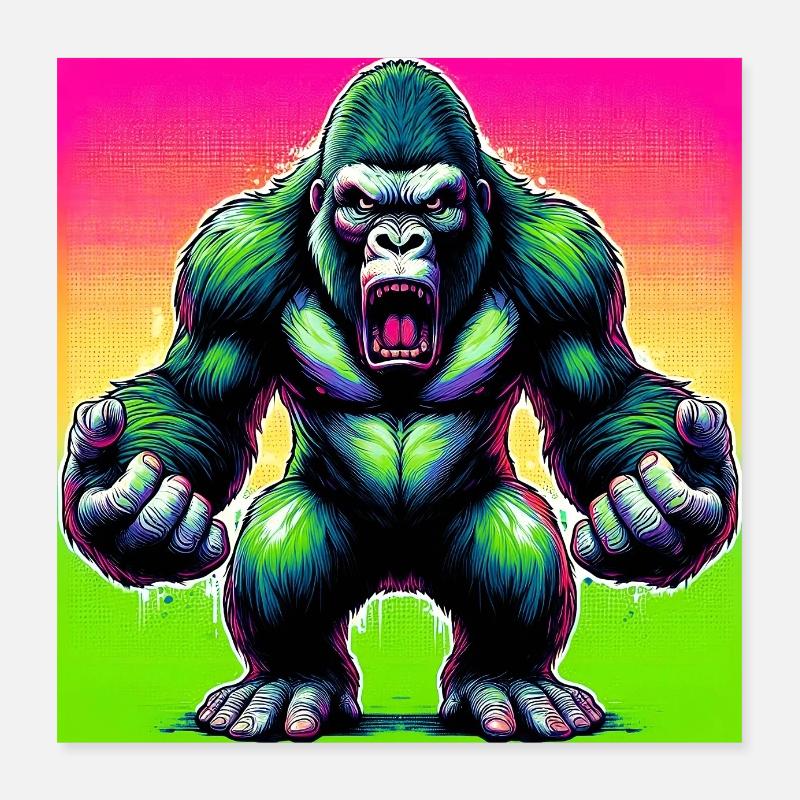 gorille Poster 40 x 40 cm