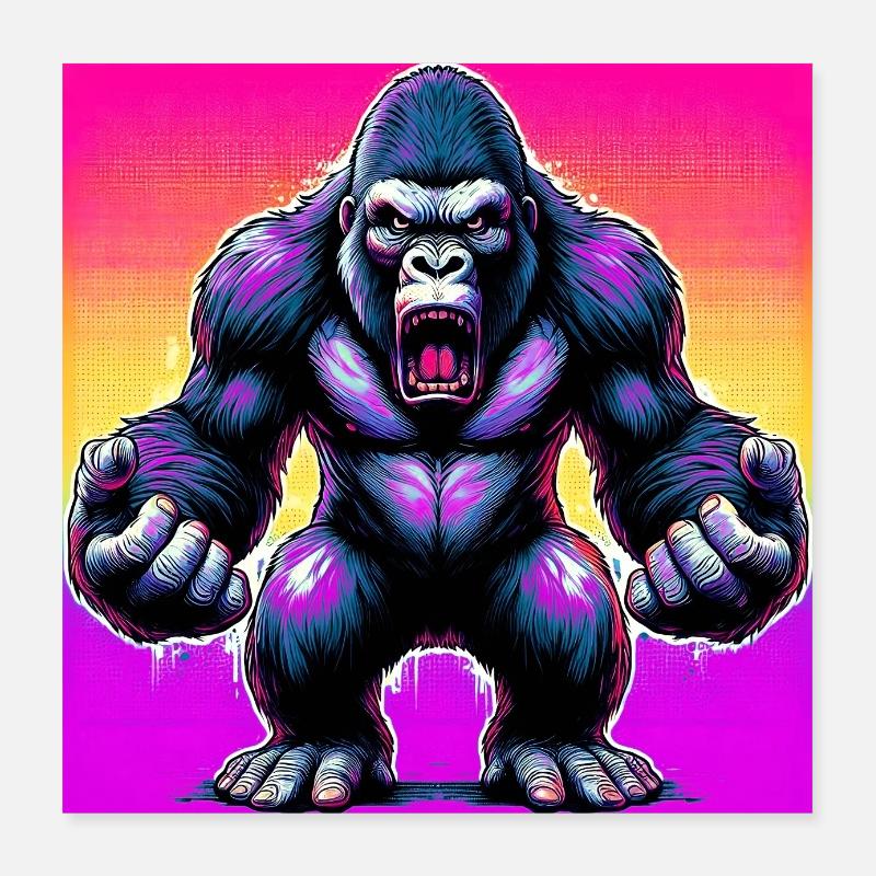 gorille Poster 40 x 40 cm