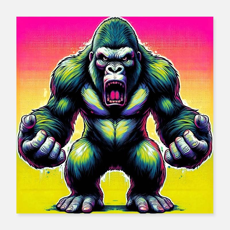 gorille Poster 40 x 40 cm