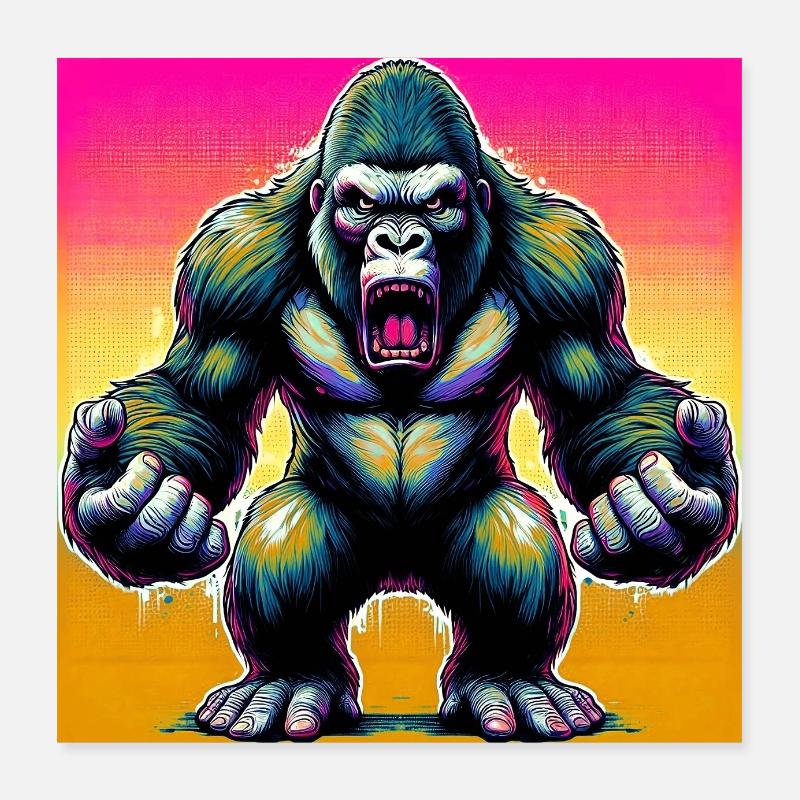 gorille Poster 40 x 40 cm