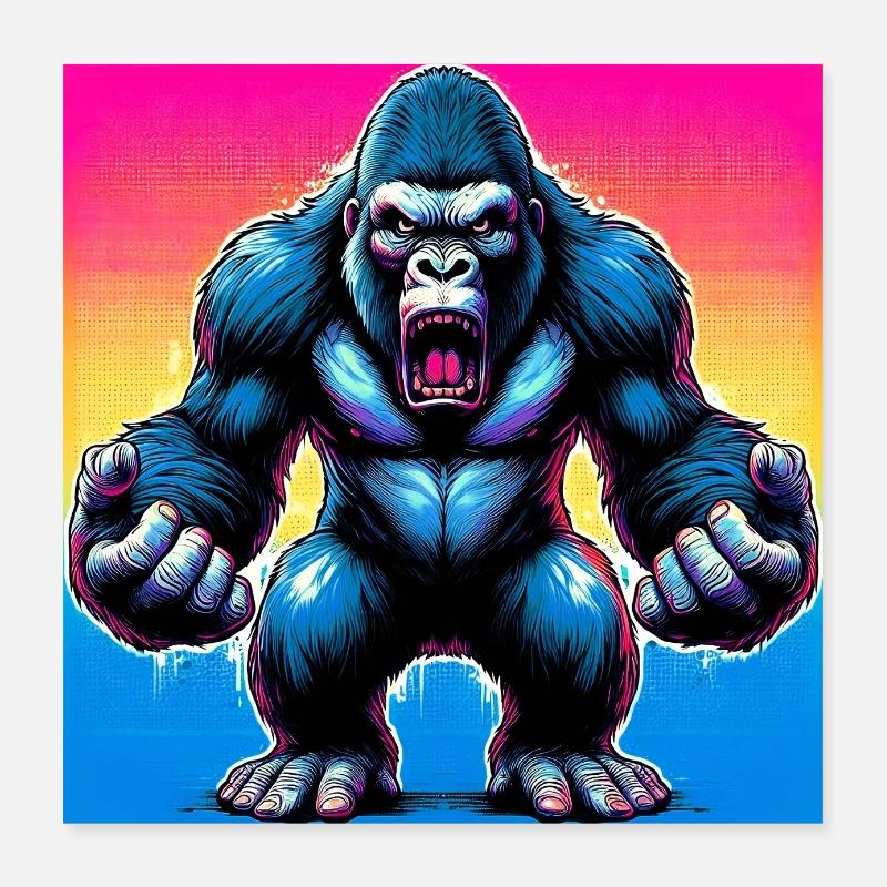 gorilla Poster 16" x 16" (40x40 cm)