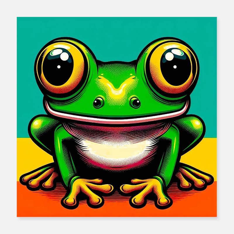 Frosch Poster 40x40 cm