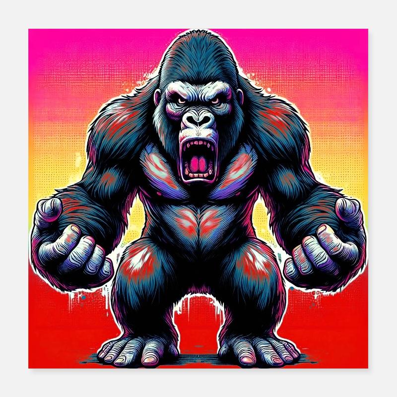 gorille Poster 40 x 40 cm