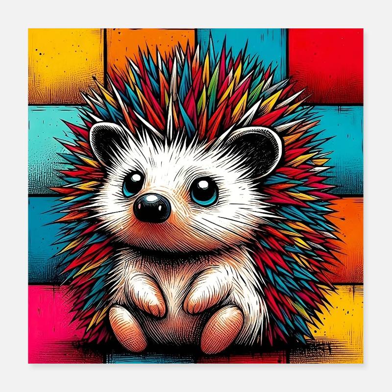 hedgehog Poster 16" x 16" (40x40 cm)