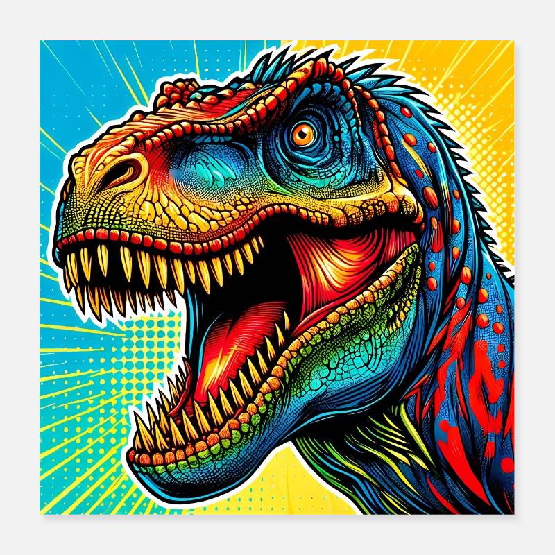 Dinosaurier Poster 40x40 cm