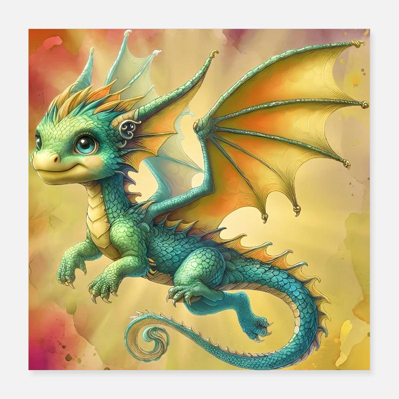 Drache Poster 40x40 cm