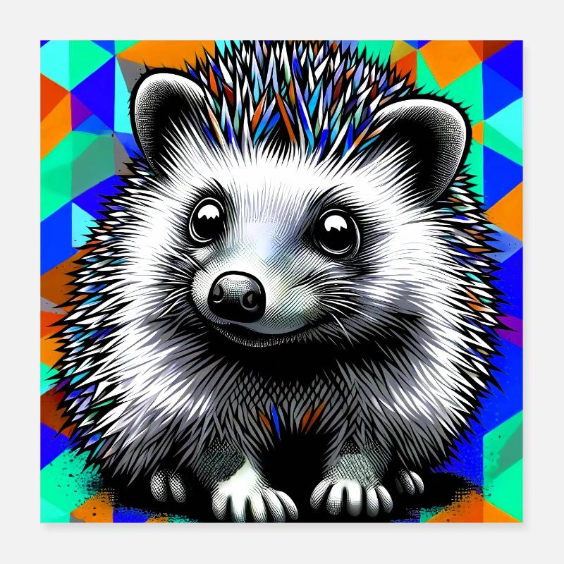 hedgehog Poster 16" x 16" (40x40 cm)