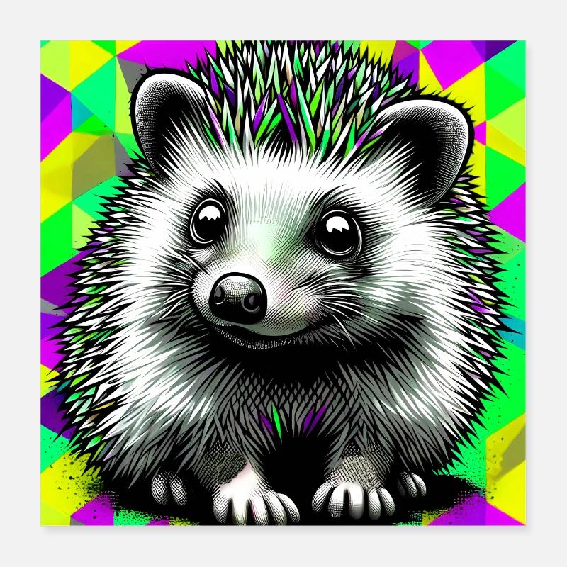 hedgehog Poster 16" x 16" (40x40 cm)