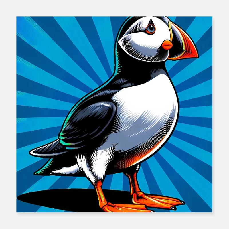 Papageitaucher Poster 40x40 cm