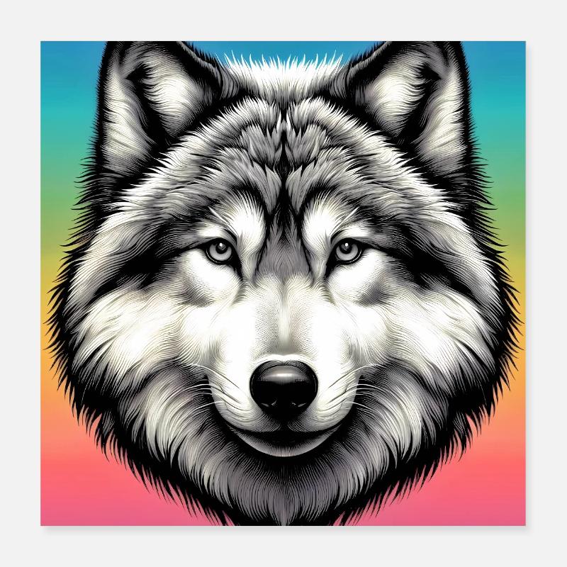 Wolf Poster 16" x 16" (40x40 cm)