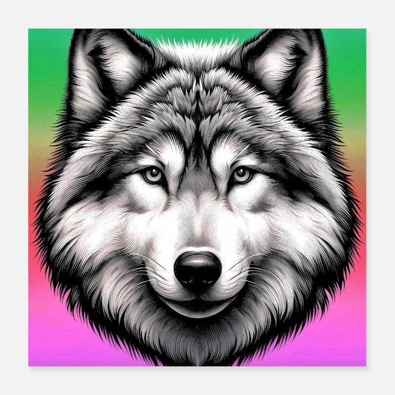 Wolf Poster 40x40 cm