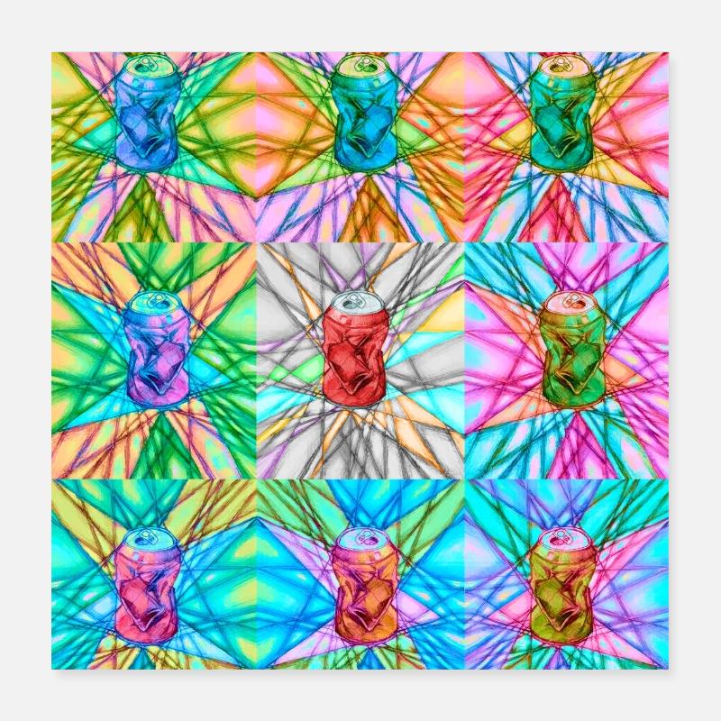 Vibrant Can and Abstract Light Pattern Poster 16" x 16" (40x40 cm)