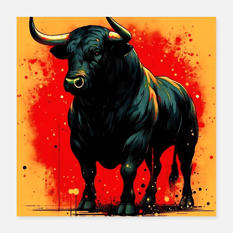 Stier Poster 40x40 cm